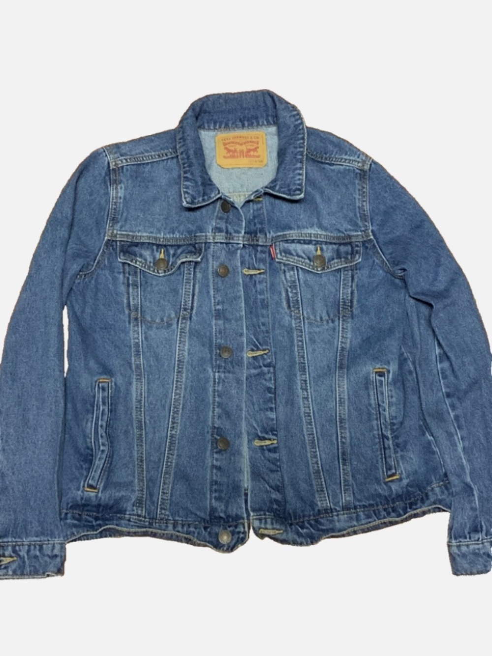 Levi's Youth Sz XL (13-15) Denim Trucker Jean Jacket Medium Wash Kids Boy Girl